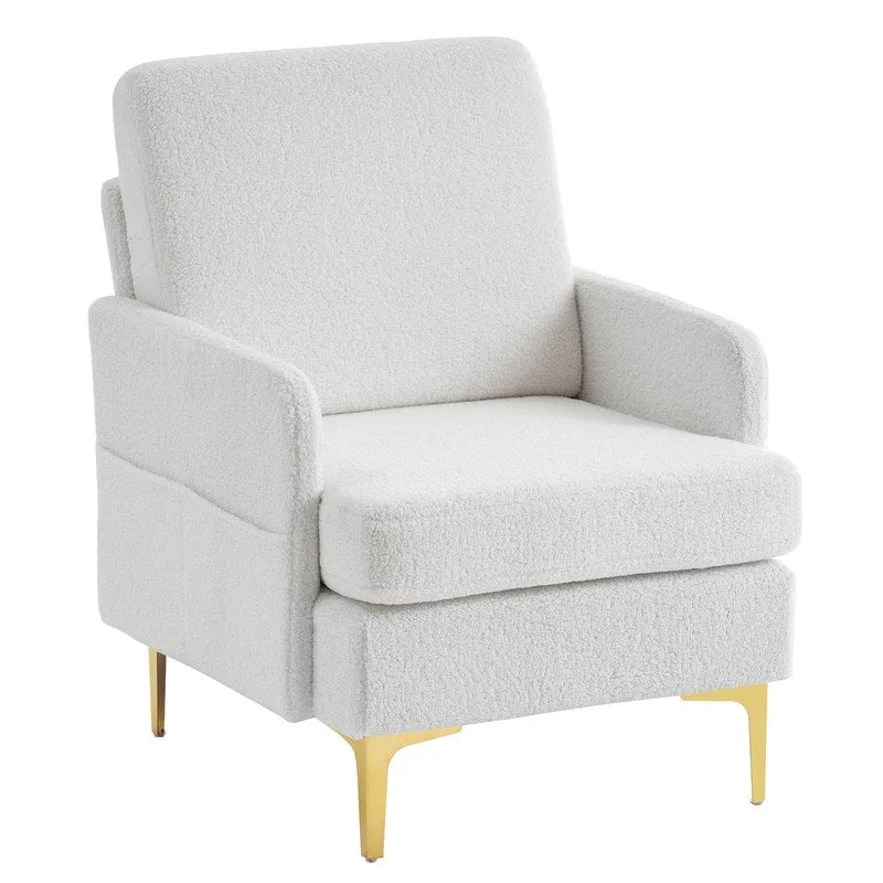 Upholstered Linen Accent Armchair