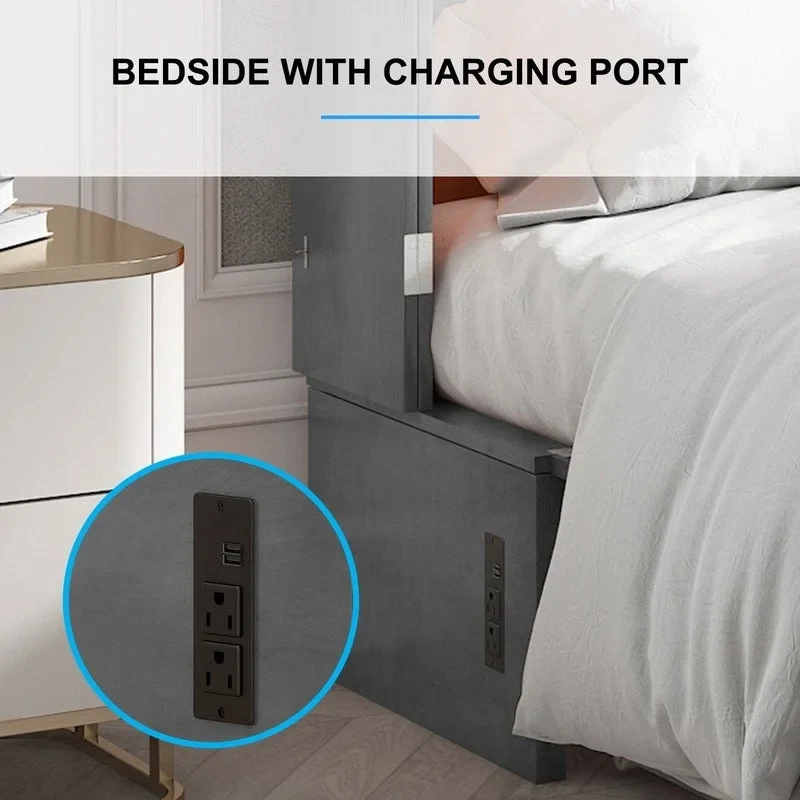 Mixoy Murphy Bed Cabinet Bed Chest with Mattress & Drawer