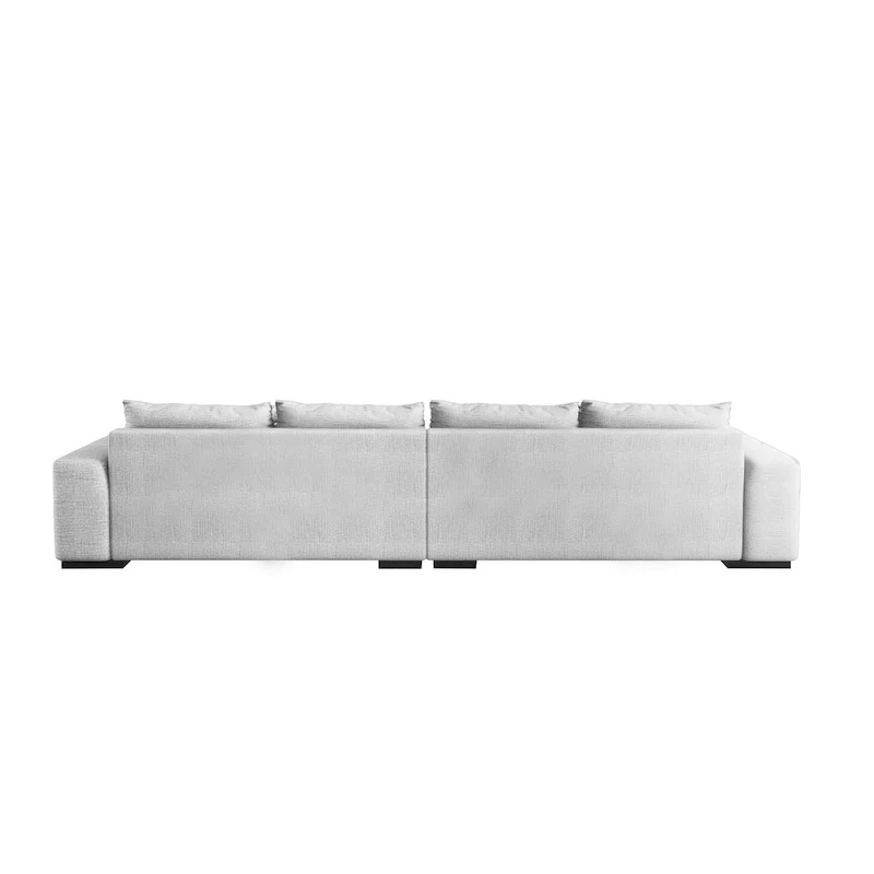 Modern Modular Down Sectional Sofa,Light Grey/Dark Blue