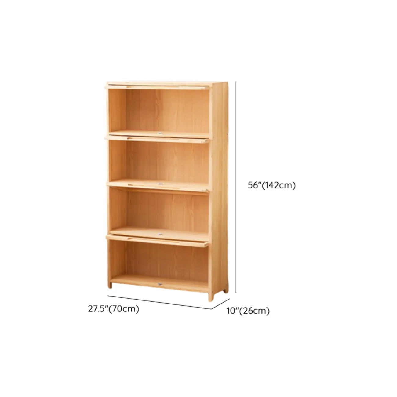 Solid Wood 5-Tier Display Open Shelving Unit Bookcase