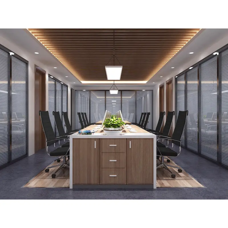 Modern High Back Office Chair Ribbed PU Leather Swivel Tilt Conference Room Computer Desk Cushion Seat Boss