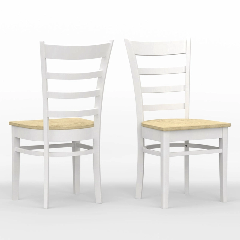 5-Piece Dining Set, 42 Round Pedestal Table and Slat Back Chairs