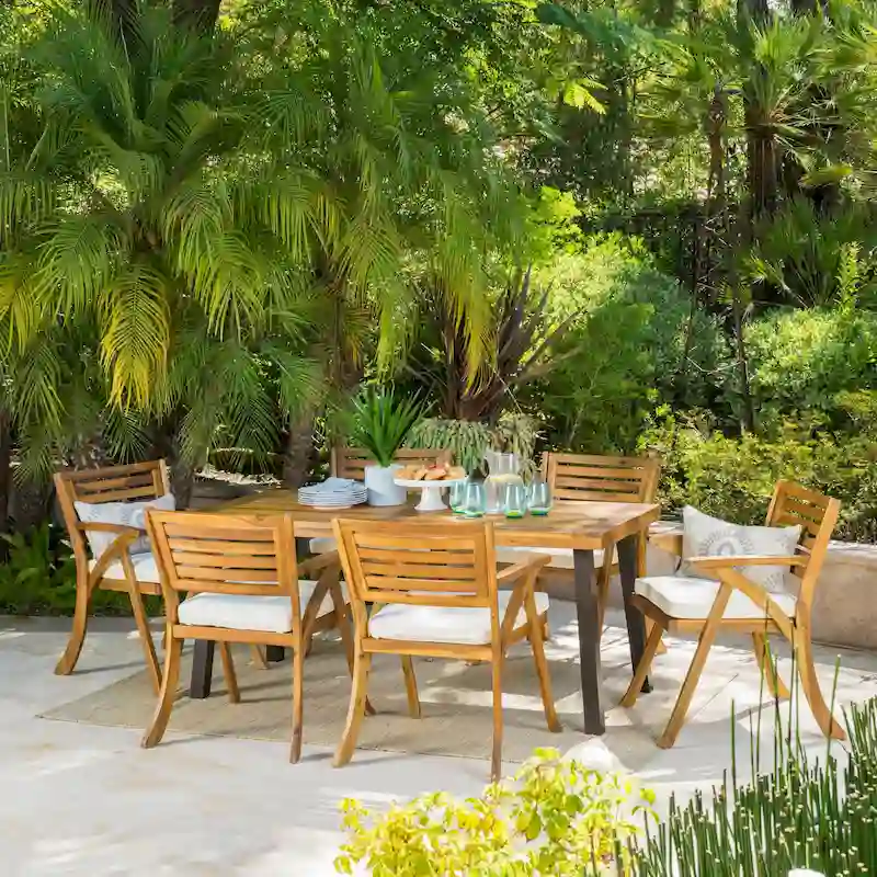 Della - Hermosa7 piece Acacia Wood Dining Set by Christopher Knight Home