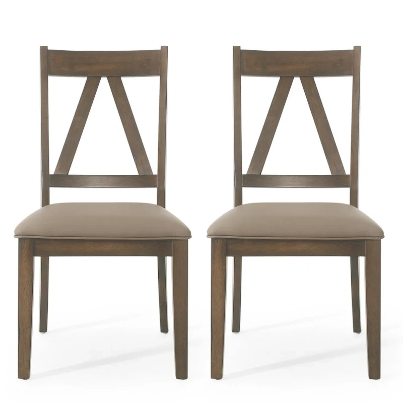 Fairgreens Farmhouse Upholstered Wood Dining Chairs (Set of 2)  20.00  L x 22.75  W x 39.00  H