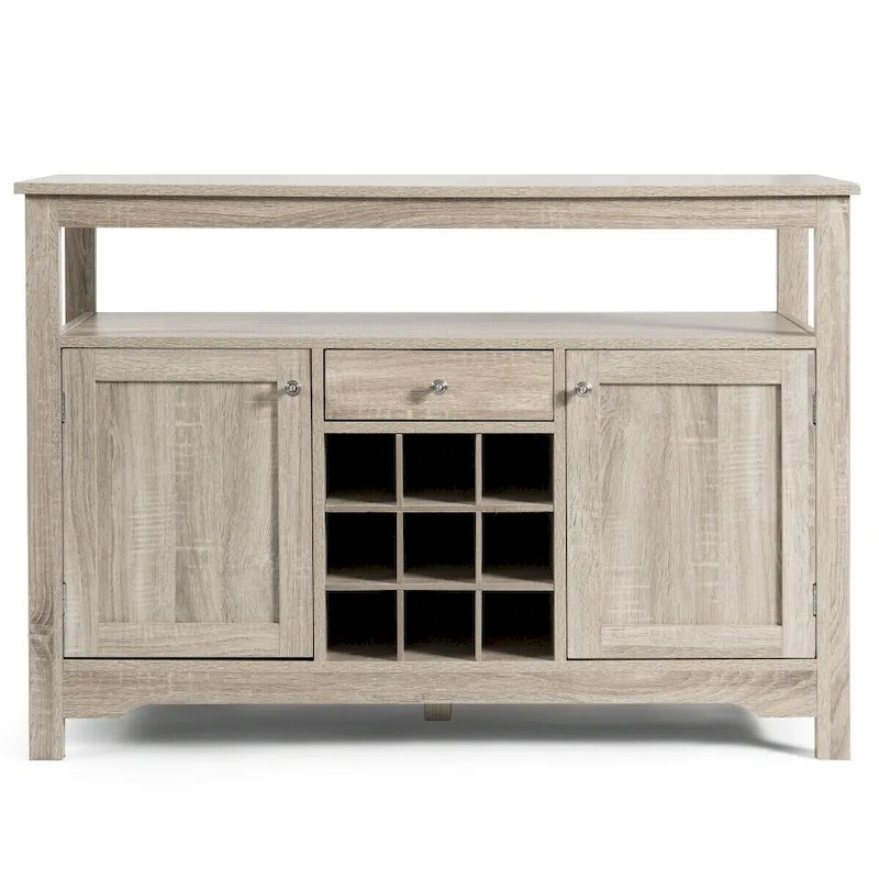 Transitional Buffet Server Sideboard with Wine Storage - 45.5 x 16 x 31.5 (L x W x H)