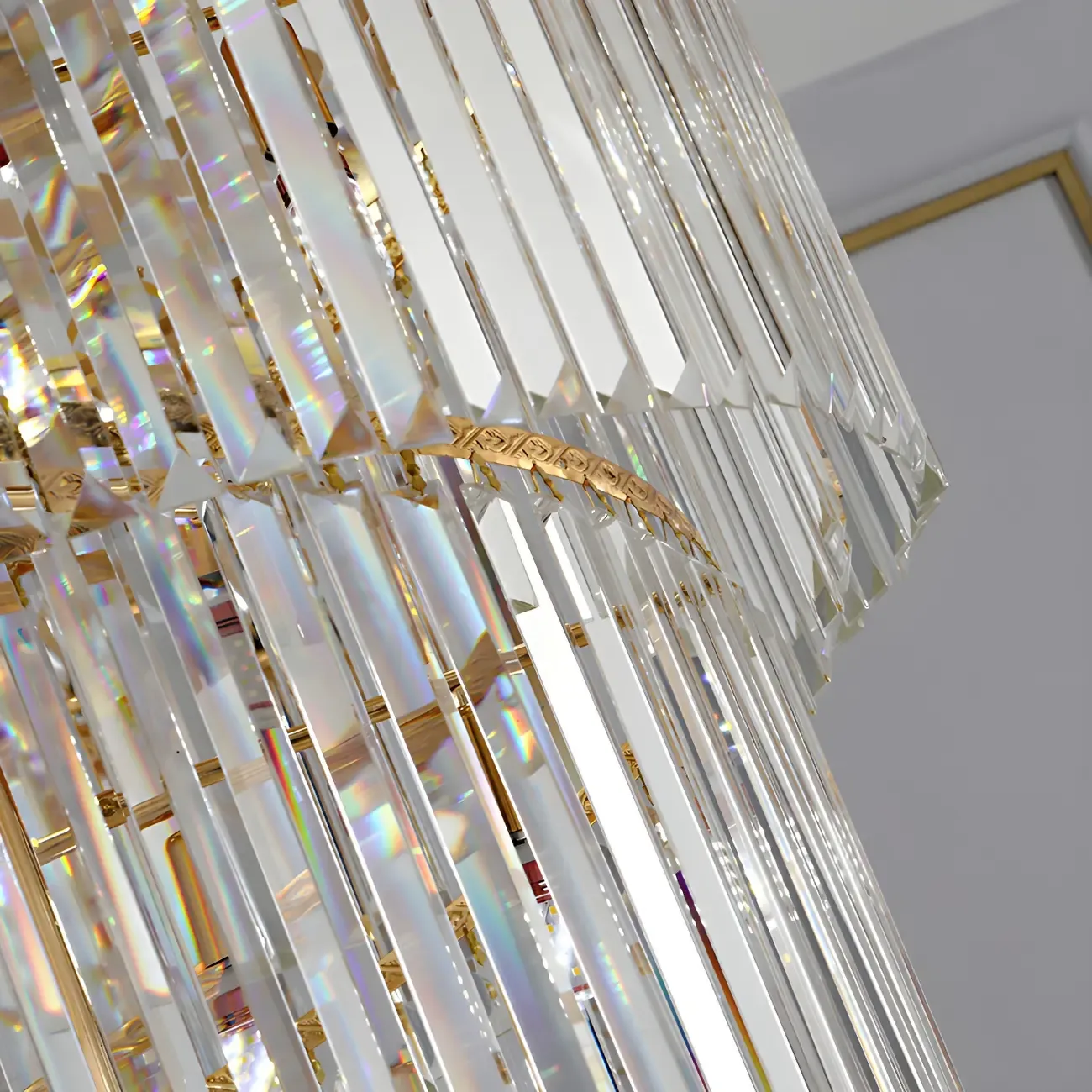 Luxurious Spiral Tiered LED Crystal Chandelier