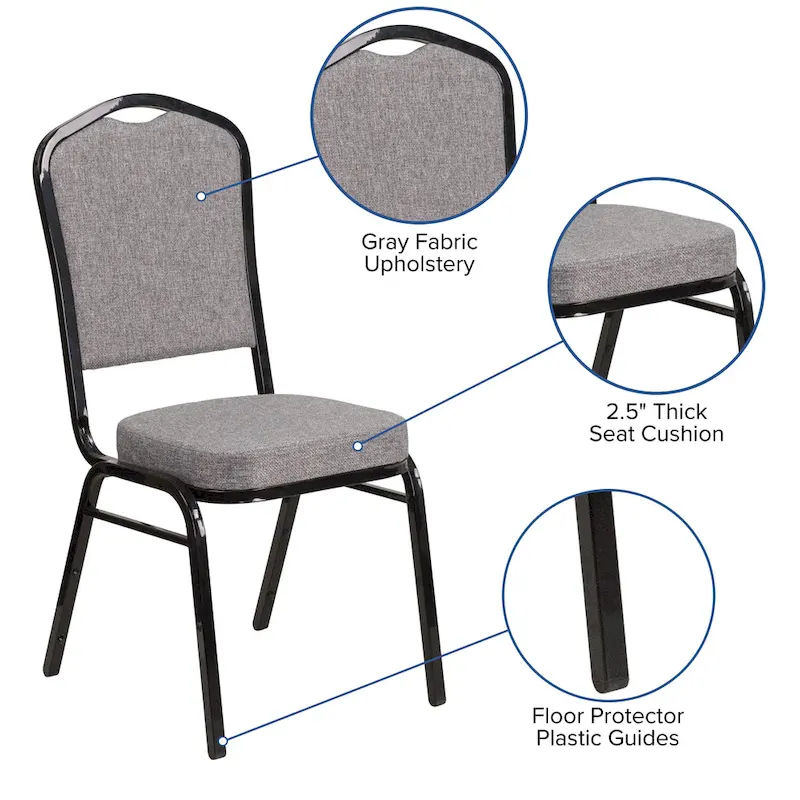 Steel/ Fabric Crown Back Stacking Banquet Chair (Set of 4)