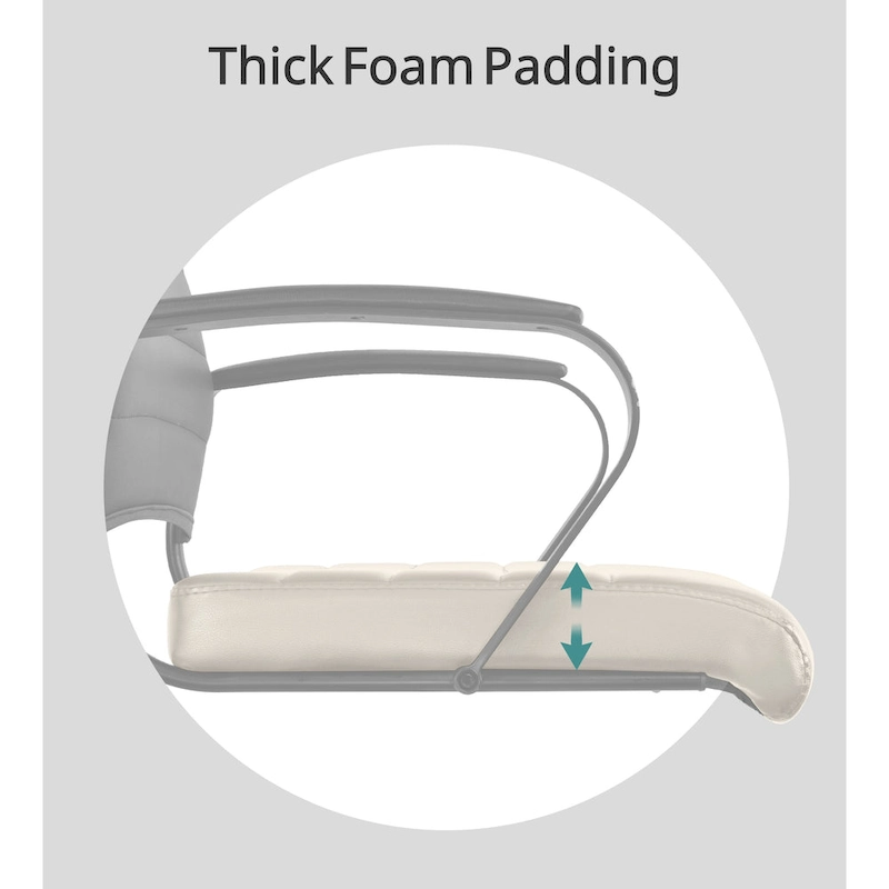 Modern High Back Office Chair Ribbed PU Leather Swivel Tilt Conference Room Computer Desk Cushion Seat Boss