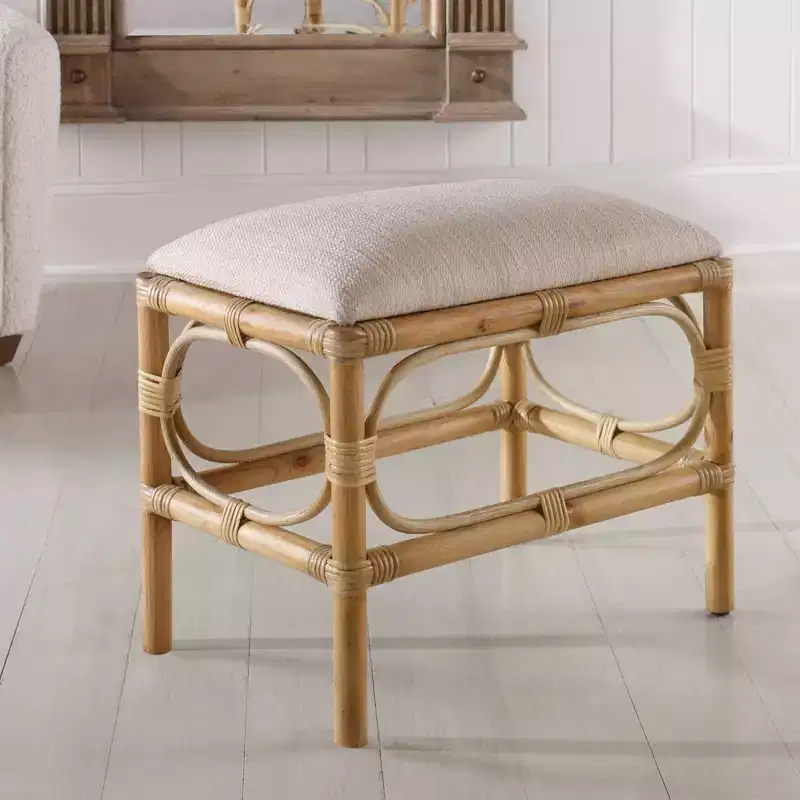 Uttermost Laguna 24W White Fabric Rectangular Small Bench
