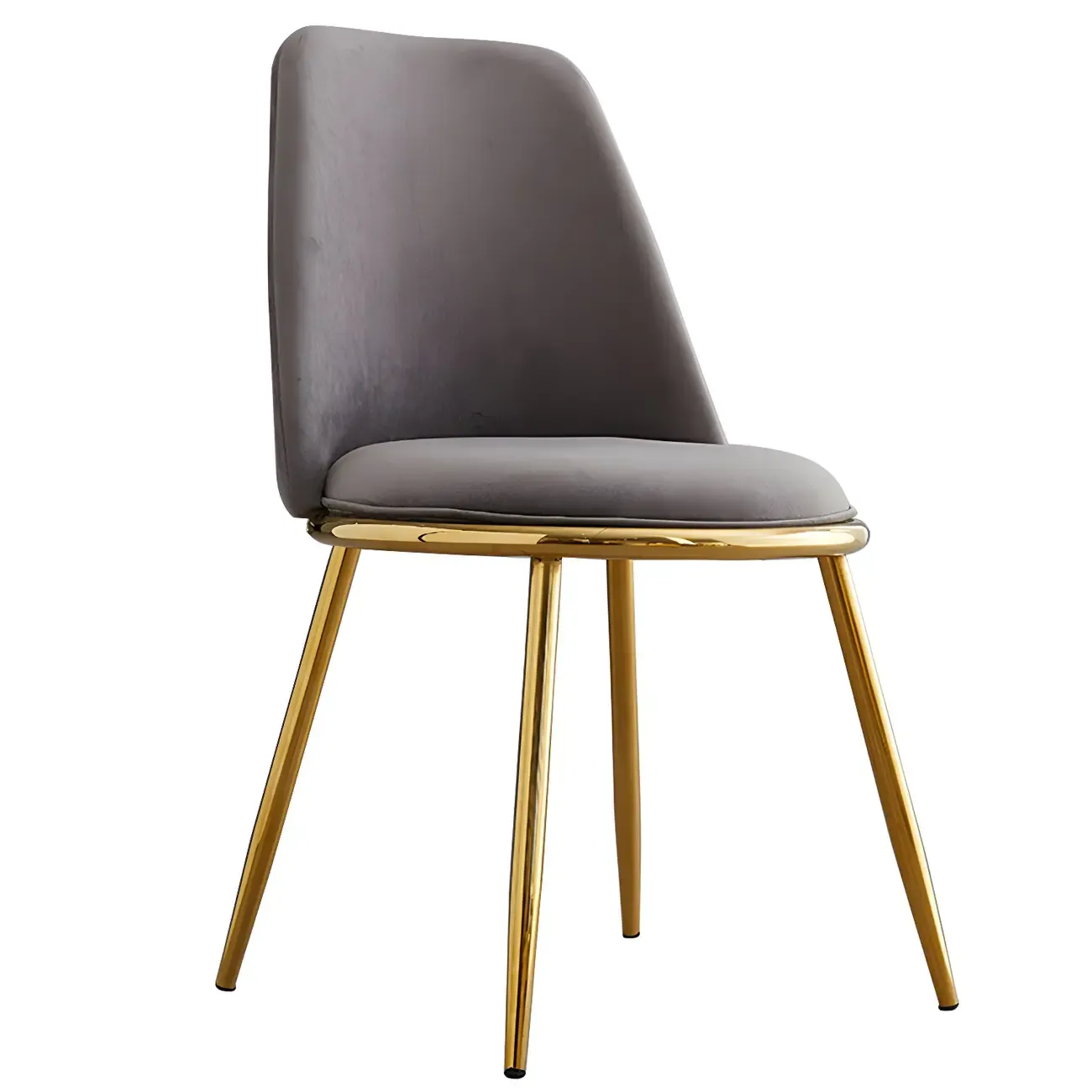 Glam Scandinavian Leather Armless Dining Chairs Metal Frame