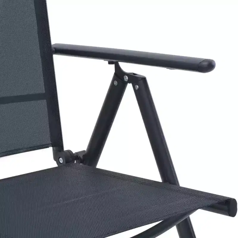 vidaXL Garden Furniture Set Black Aluminum and Textilene 5 Piece Set