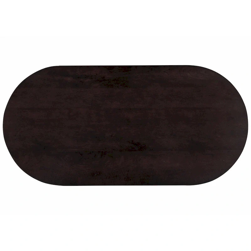 Geneva 51 in. Brown Wood Oval Coffee Table