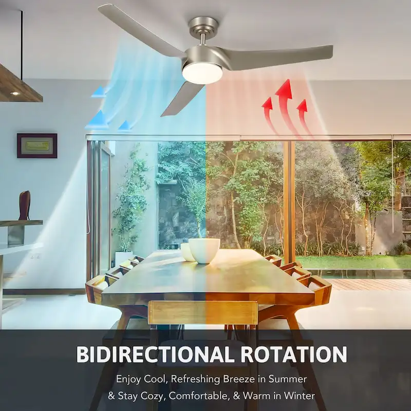 Modern 52  Smart Ceiling Fan with Dimmable Light Kit & Remote