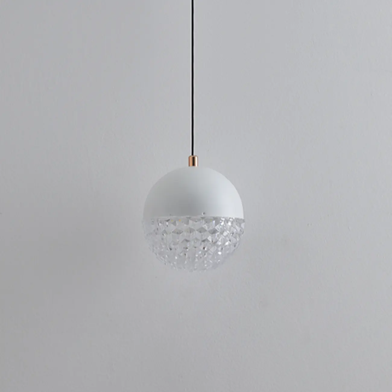 Modern Rose Gold Clear Globe Liftable Pendant Light