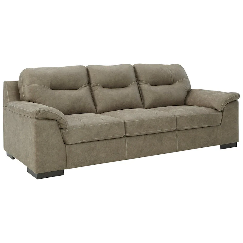 Modern Faux Leather Sofa with Tufted Styling