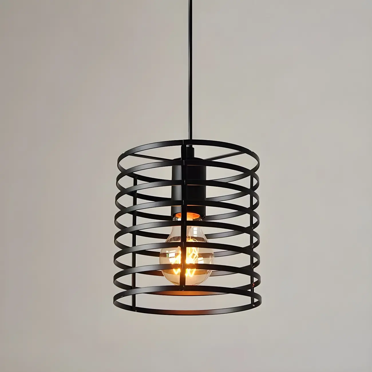 Industrial Black 3-Light Lantern Pendant Light