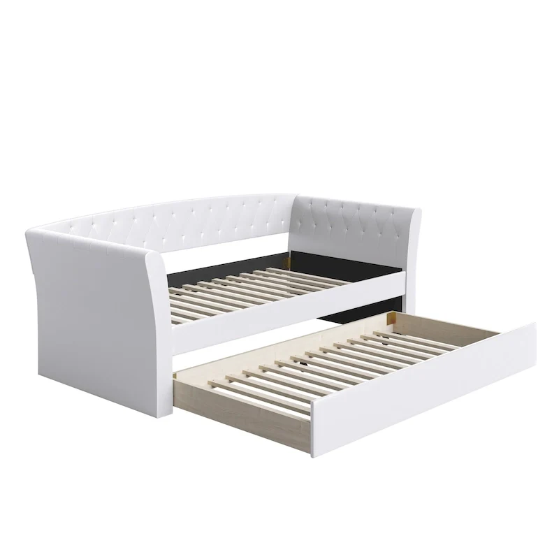 St. Ives Faux Leather Upholstered Day Bed with Trundle