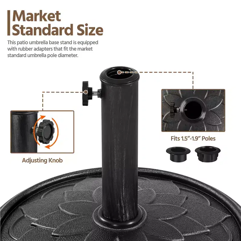 Yaheetech Heavy Duty Umbrella Base Stand with Flower Petal Pattern