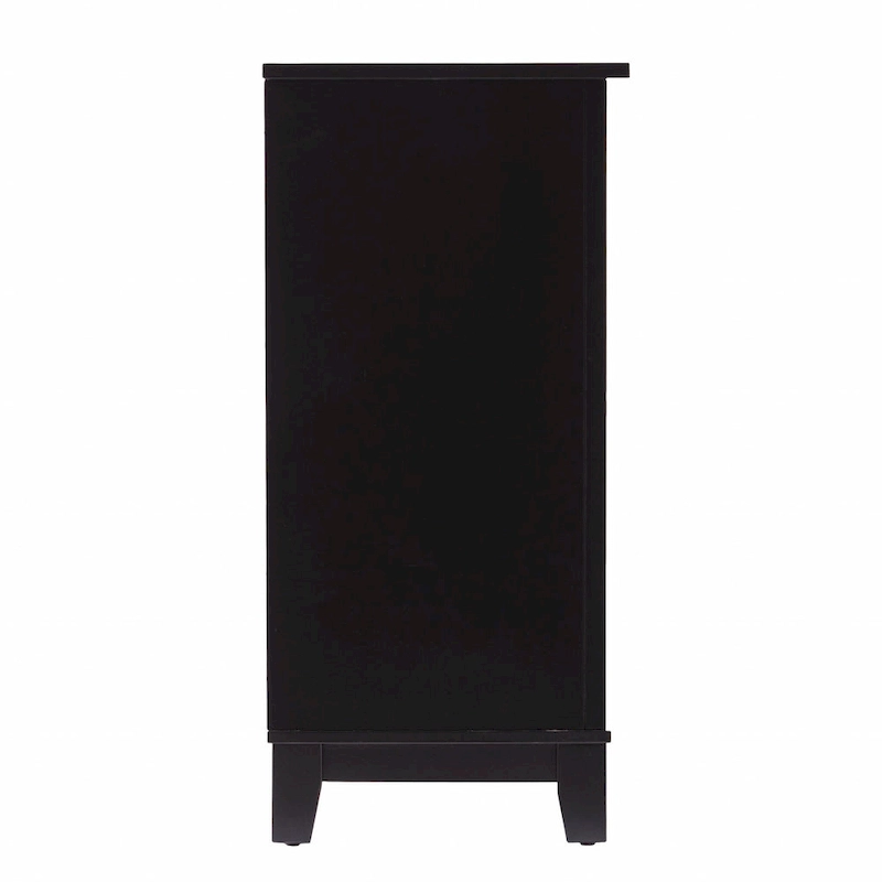 HomeRoots 50  Black Solid Wood Two Drawer Sideboard