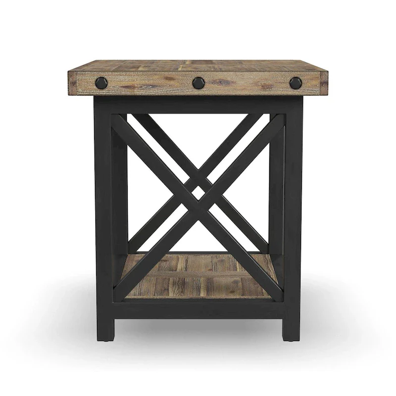 Homestyles Carpenter Brown Wood End Table - 21 x 23 x 25