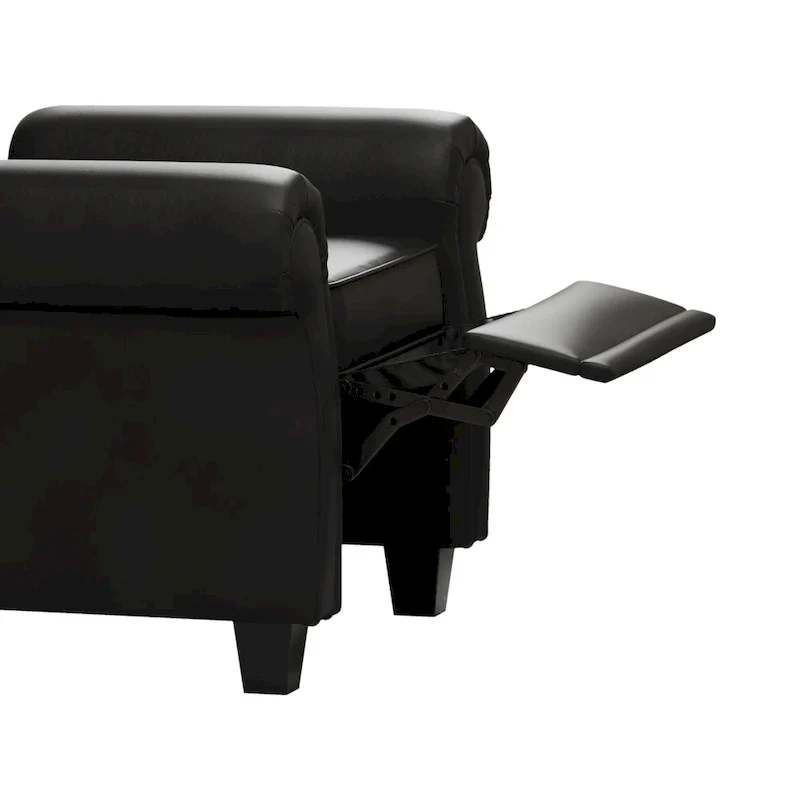 Black 35.04 Adjustable Tufted Arm Chair with Sturdy Legs
