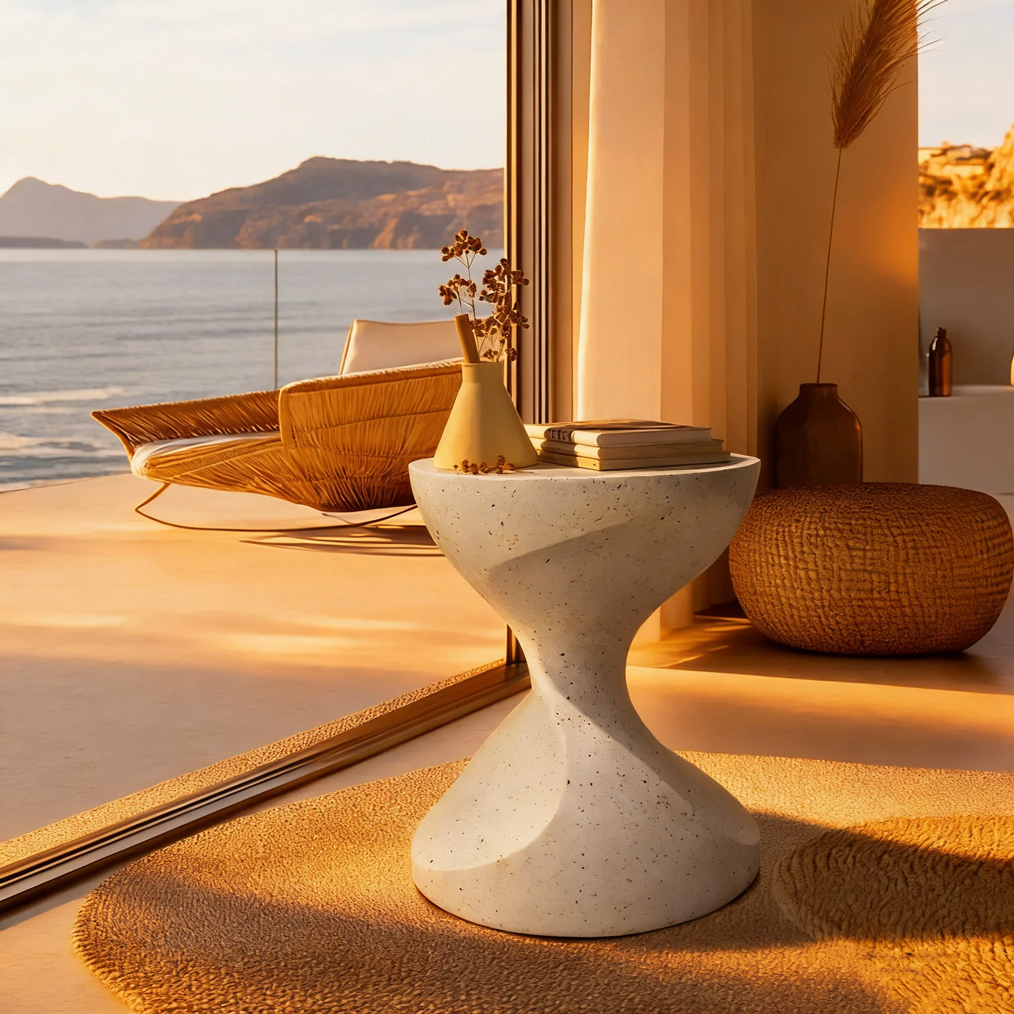 HourGlass-ShaPed Side Table, Modern MinimaliSt Style