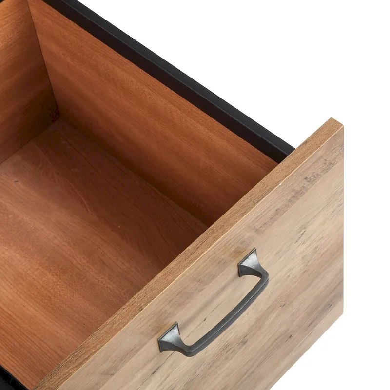 Farmhouse Pedestal Desk in Rustic Oak