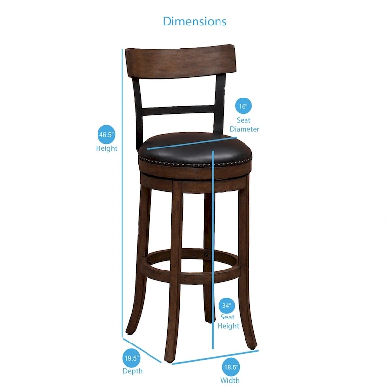 Siena 34-inch Swivel Tall Bar Stool