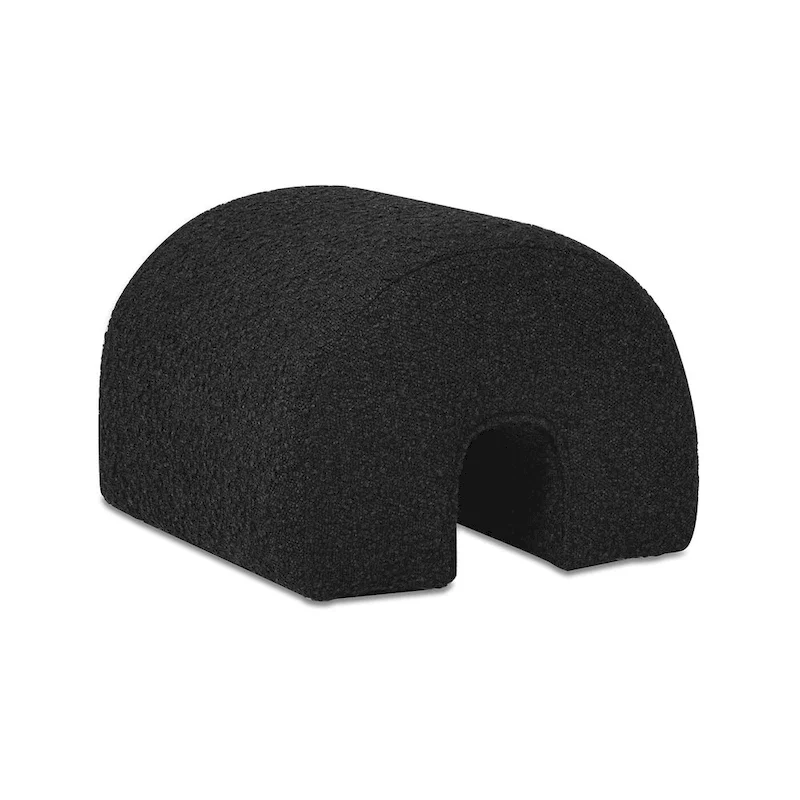 Bridge 16 Boucle Faux Sherpa Upholstered Arched Footstool Ottoman