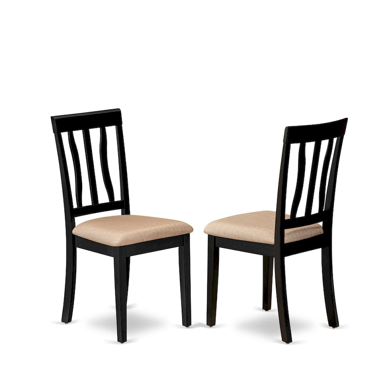 East West Furniture 5 Piece Dining Table Set- A Round Kitchen Table and 4 Dining Chairs, Black & Cherry (Seat Options)