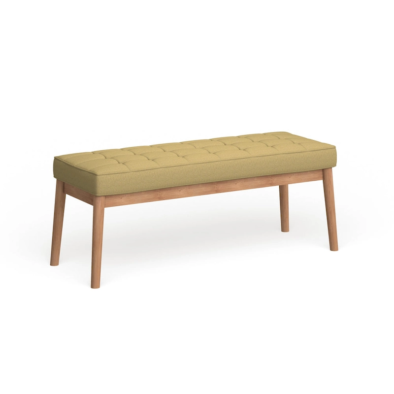 Saxon Mid-century Tufted Fabric Ottoman Bench by Christopher Knight Home - 43.00 L x 15.75 W x 17.00 H