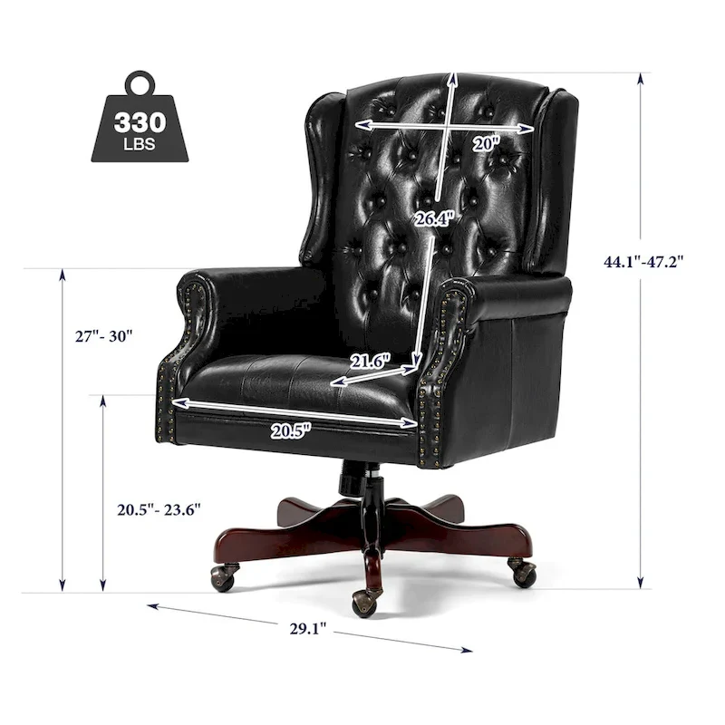 Classic Executive Office Chair High Back Wingback Boss Chair