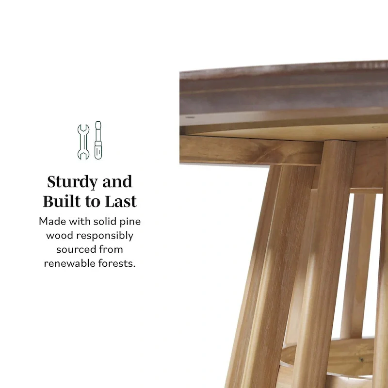 Middlebrook Designs 48 inch Round Slatted Wood Dining Table