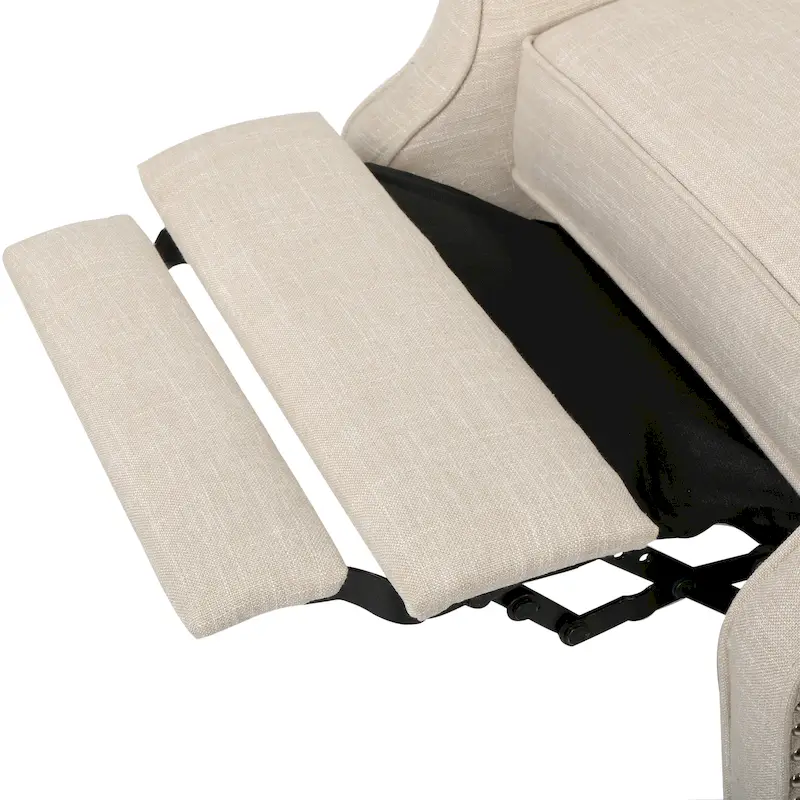 Tufted Fabric Wingback Recliner Club Chair