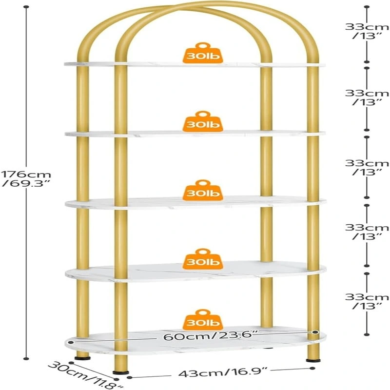 5 Tier Open Bookshelf