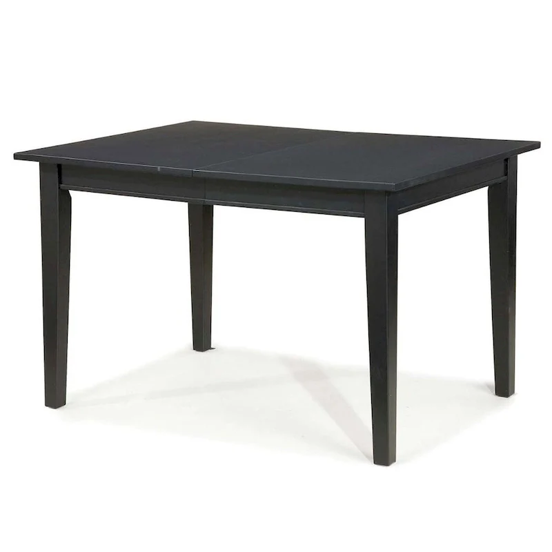 Black Expandable Rectangular Dining Table, Seats 6