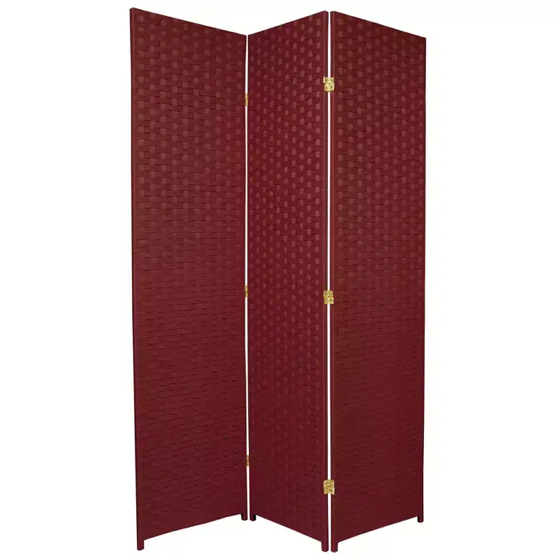 Oriental Furniture 6' Tall Woven Fiber Room Divider Special Edition 3 Panel