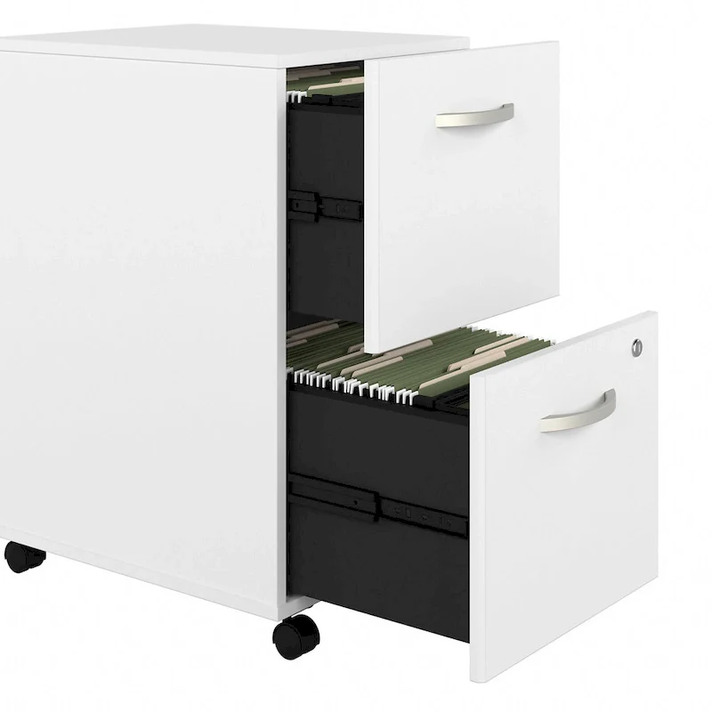 2 Drawer Mobile File Cabinet with Lock and Casters
