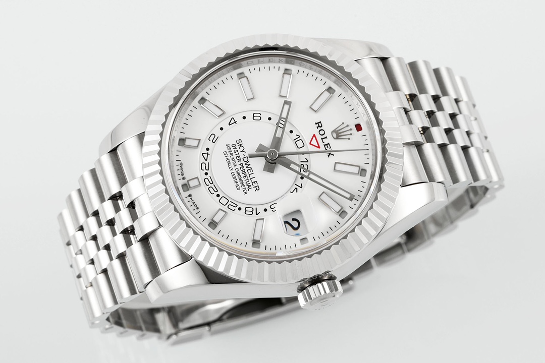 Premium replica Rolex Sky-Dweller watch on wrist