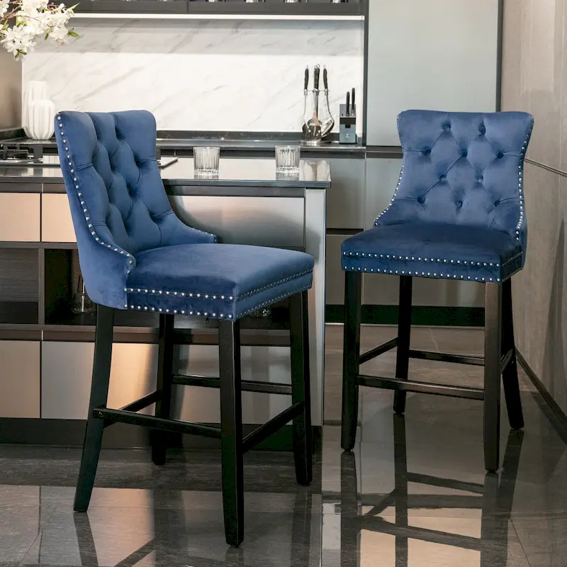 Velvet Upholstered Barstools