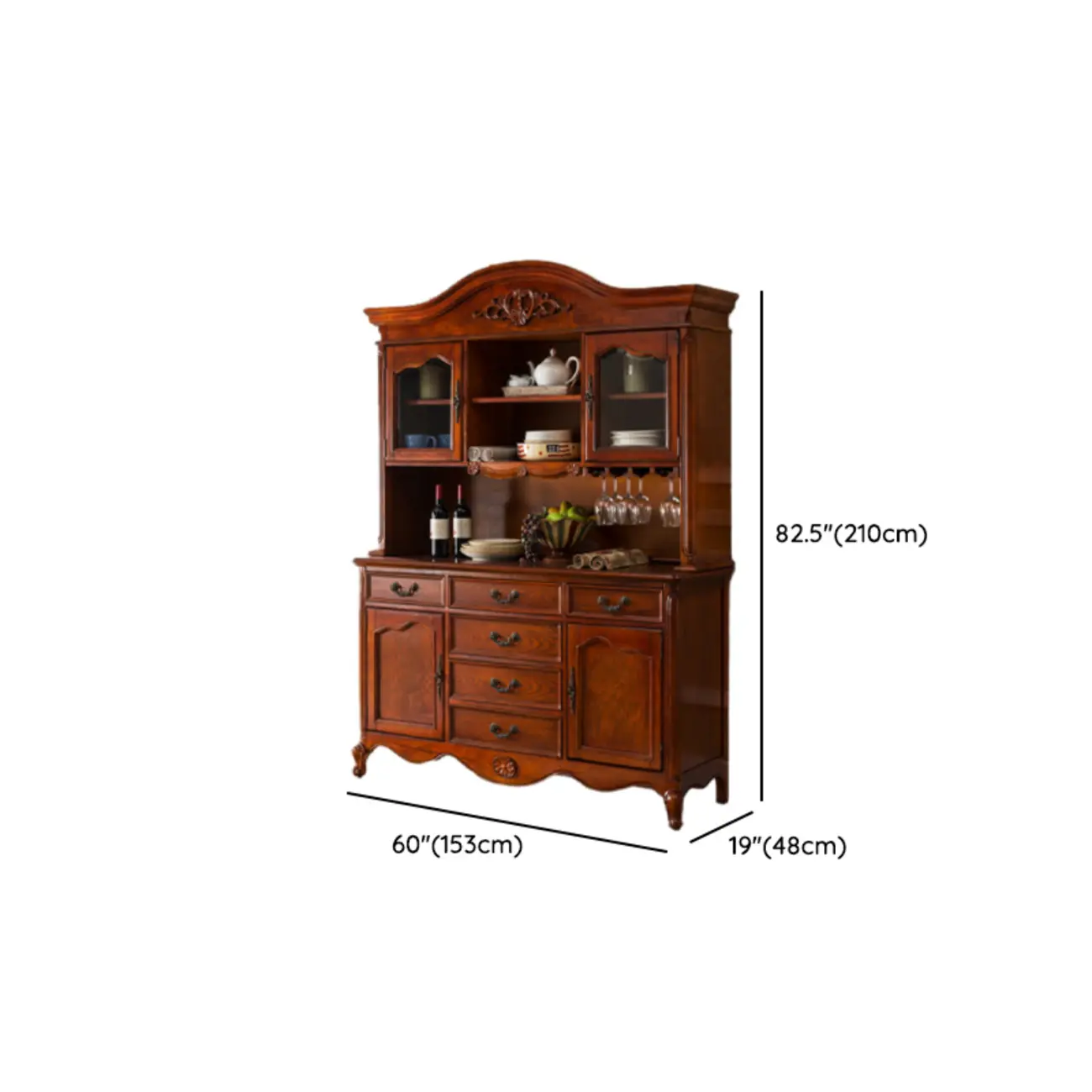 Modern Brown Wood Buffet with Adjustable Shelves