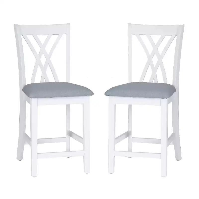 Powell Set of 2 Maggie Counter Height Barstools White