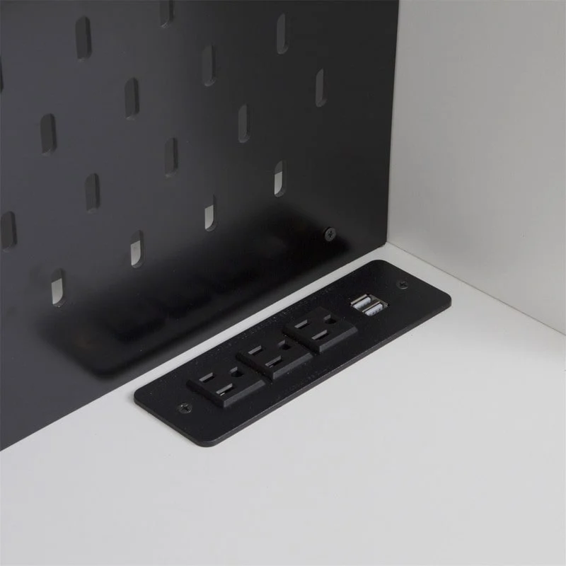 Kitchen Pantry Cabinet with Microwave Stand and 2 Drawers, Freestanding Buffet Cupboards Sideboard with Charging Station