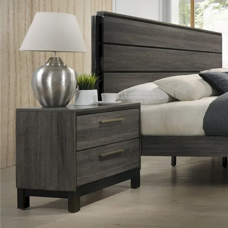 Ioana 187 Antique Grey Wood Bed Room Set