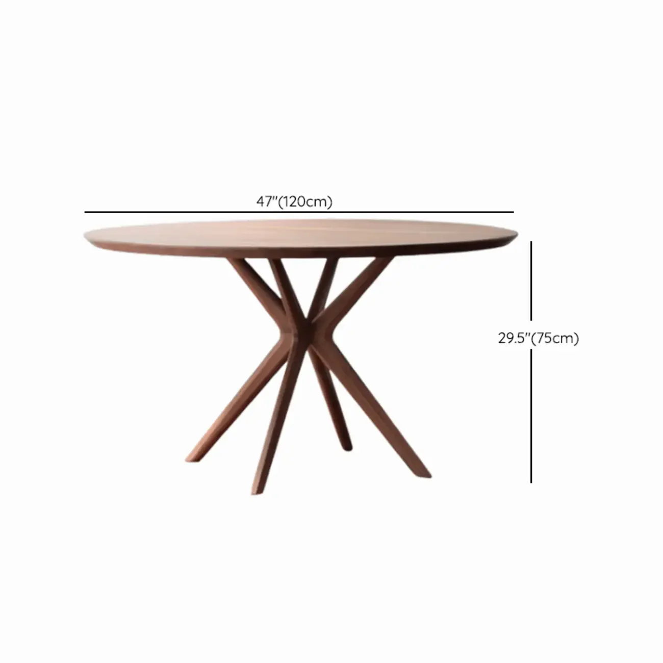 Modern Brown Solid Wood Round Dining Table