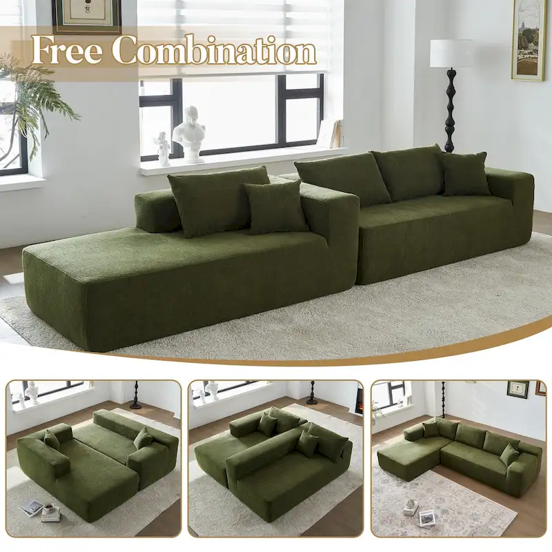 HOOOWOOO Modern L-shaped Modular Sectional Sofa with Chaise