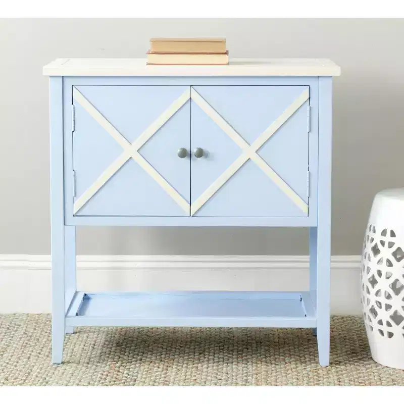 Polly Sideboard - AMH6599 - Light Blue/White - Safavieh Couture