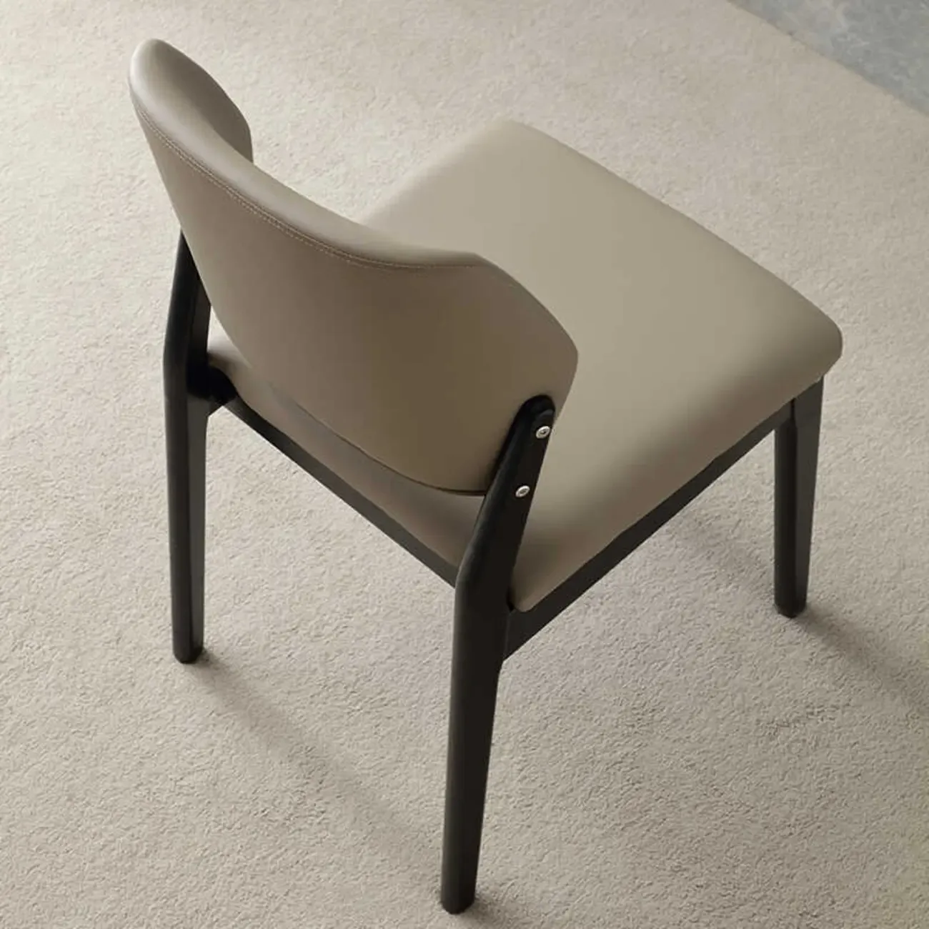 Scandinavian Faux Leather Low Back Dining Chair
