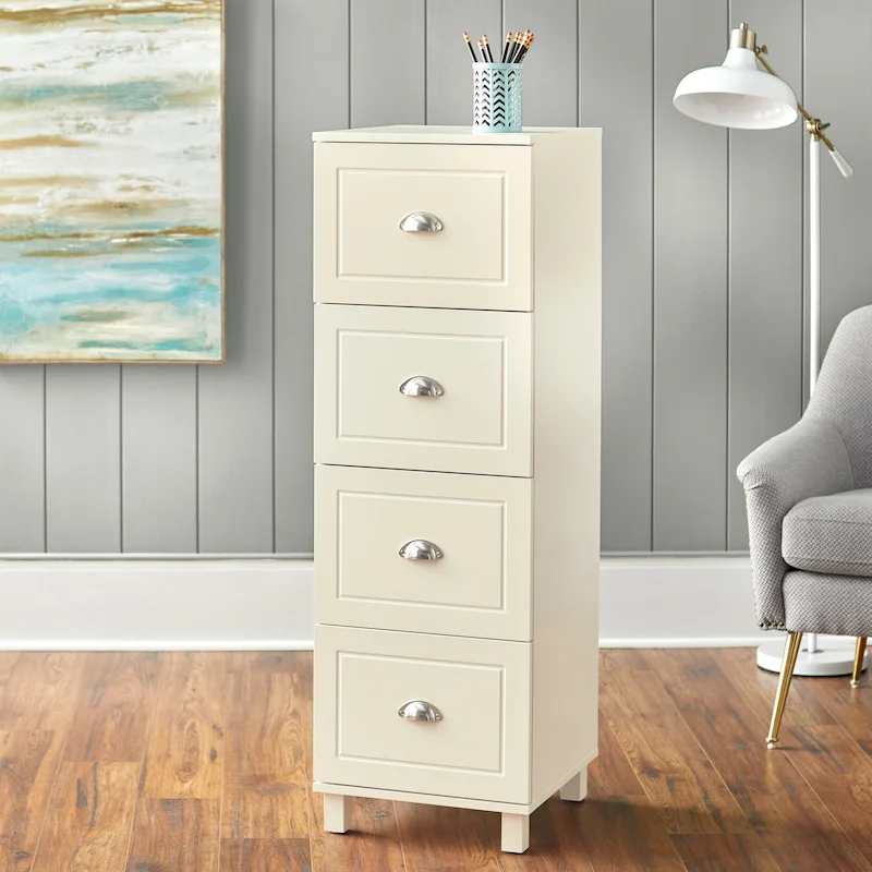 4-Drawer Filing Cabinet with Half-Moon Handles