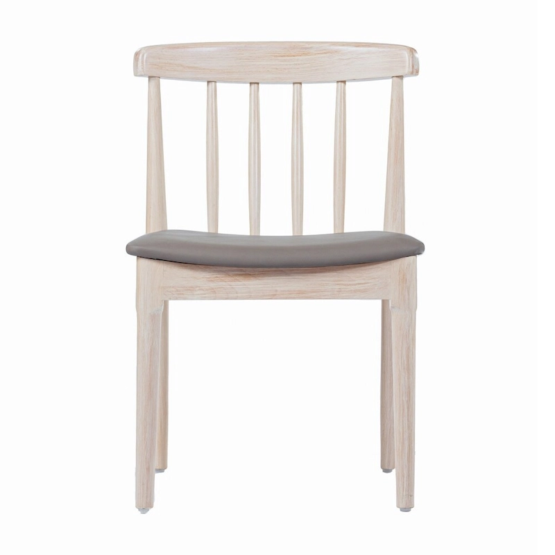 Commercial Solid Wood Dining Chair with Vinyl Padded Seat